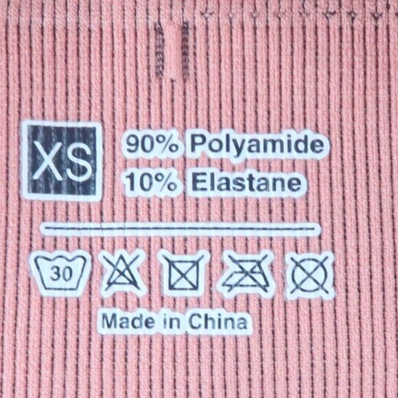PEACH & BLACK RIBBED LONGLINE SPORTS BRA SIZE XS - Picture 3 of 3